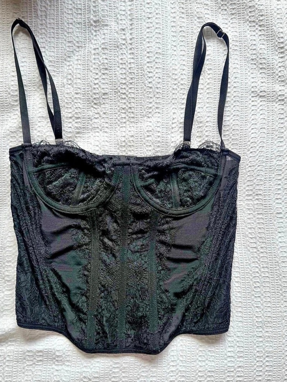 Black Lace Corset Bustier Like New